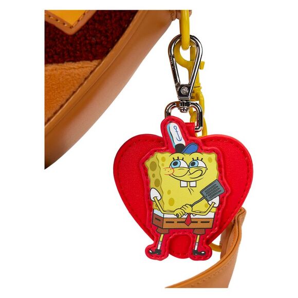Spongebob Squarepants Krabby Patty Plush Heart Figural Crossbody Bag - Picture 5 of 6